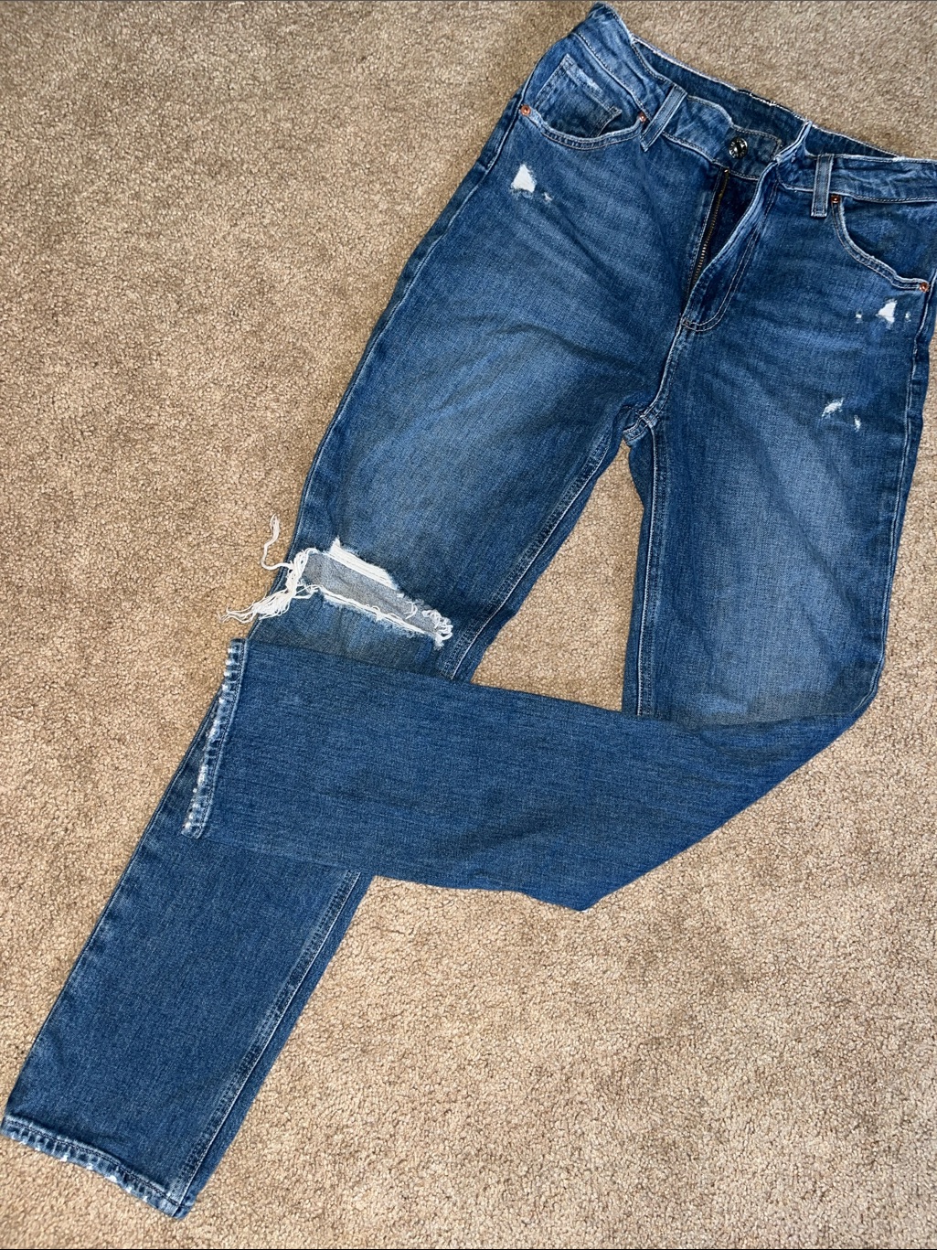 Paige Women's Distressed Blue Denim Jeans Sarah Slim